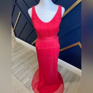 Carlos Miele pure silk red gown.